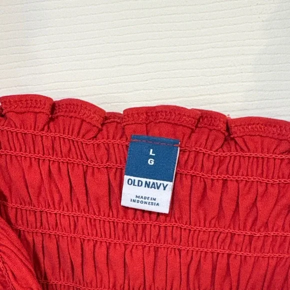 Old Navy Red Ruffle Smocked Tank - Picture 2 of 3
